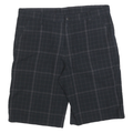DICKIES Mens Black Casual Checked XL W40 Cotton Blend Shorts Zip Pockets