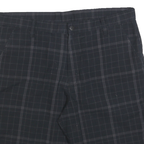 DICKIES Mens Black Casual Checked XL W40 Cotton Blend Shorts Zip Pockets