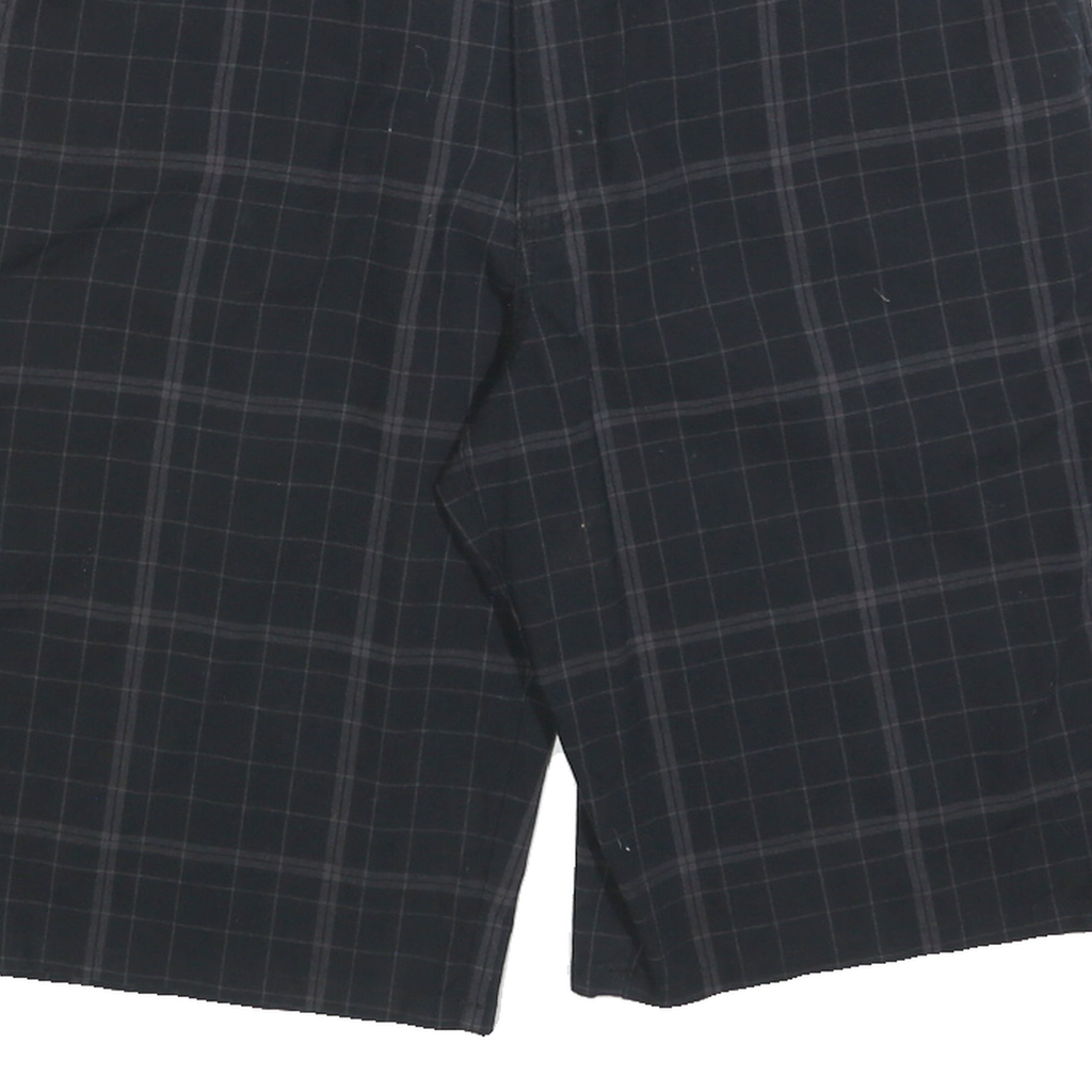 DICKIES Mens Black Casual Checked XL W40 Cotton Blend Shorts Zip Pockets