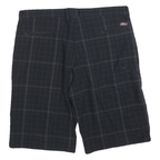 DICKIES Mens Black Casual Checked XL W40 Cotton Blend Shorts Zip Pockets