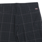 DICKIES Mens Black Casual Checked XL W40 Cotton Blend Shorts Zip Pockets