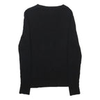 TOMMY HILFIGER Womens Black Cotton Patterned Crew Neck Jumper XL Classic Fit