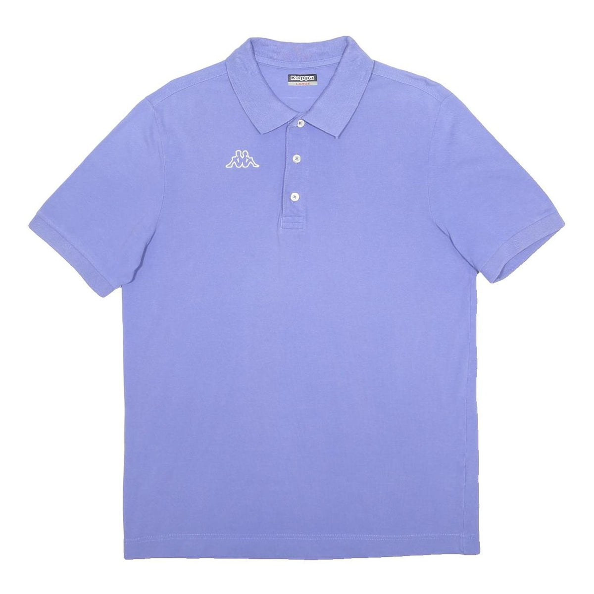 KAPPA Mens Blue Short Sleeve Plain Polo Shirt L Classic Cotton Blend Casual