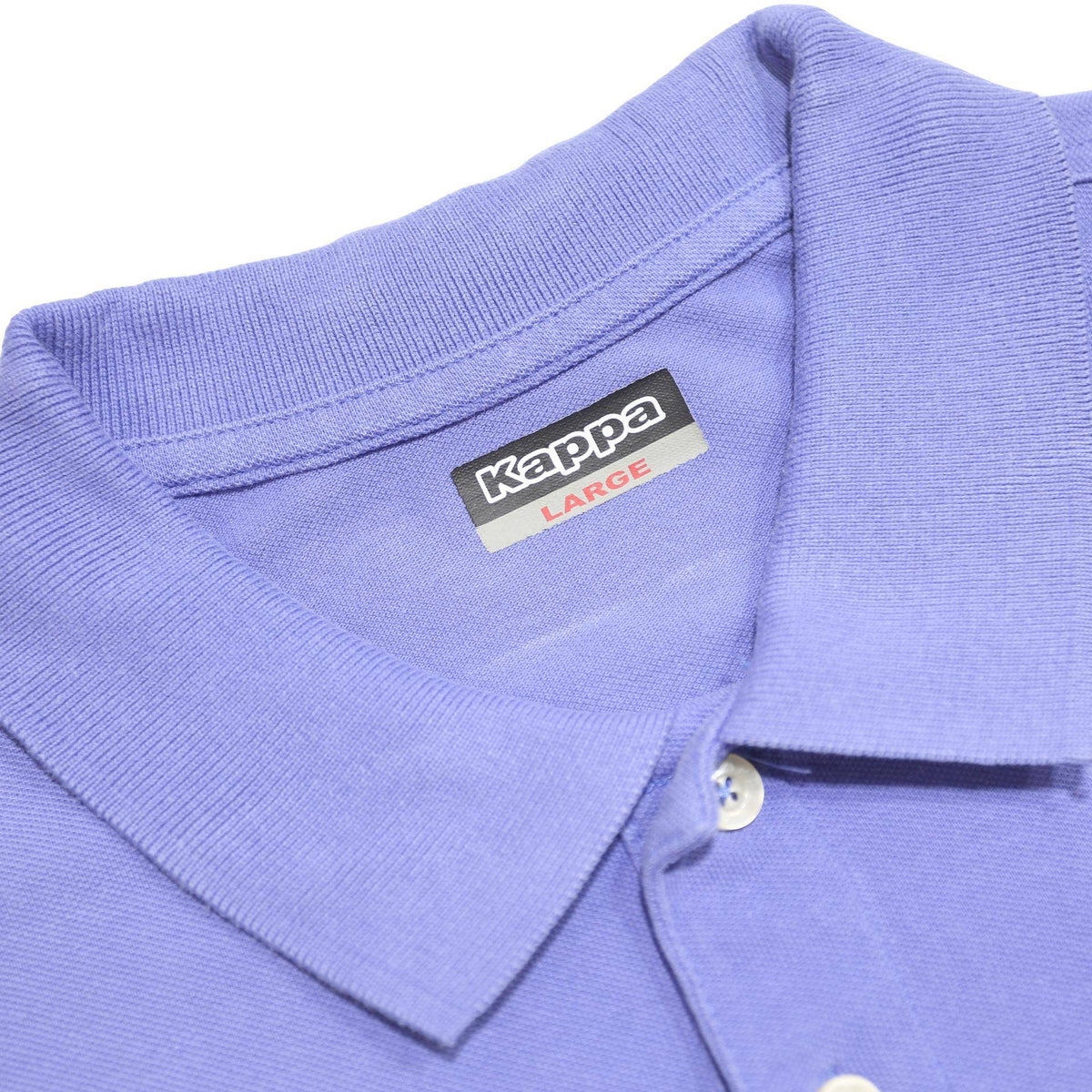KAPPA Mens Blue Short Sleeve Plain Polo Shirt L Classic Cotton Blend Casual