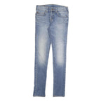 TRUE RELIGION Mens Slim Blue Denim Light W29 L33 Zip Pockets Cotton Blend Jeans