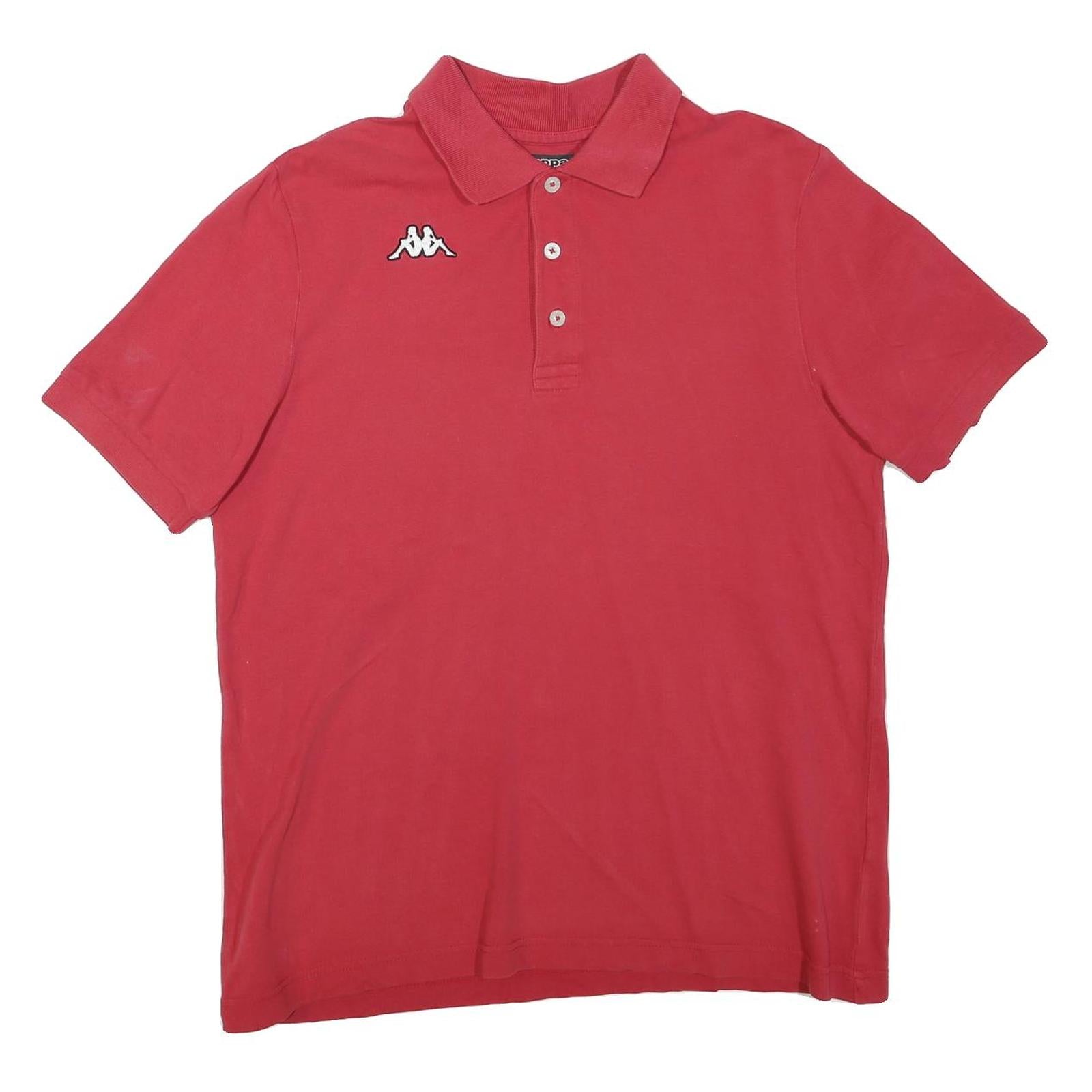KAPPA Mens Red Polo Shirt Short Sleeve Cotton Blend M Casual Sports Logo