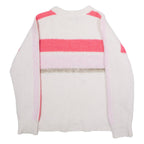 MINT VELVET Womens Patterned Jumper White Crew Neck Tight Knit Wool M