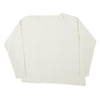 CALVIN KLEIN Womens White Plain Cotton Blend Jumper Crew Neck Basic Knit M