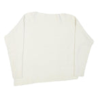 CALVIN KLEIN Womens White Plain Cotton Blend Jumper Crew Neck Basic Knit M