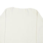 CALVIN KLEIN Womens White Plain Cotton Blend Jumper Crew Neck Basic Knit M