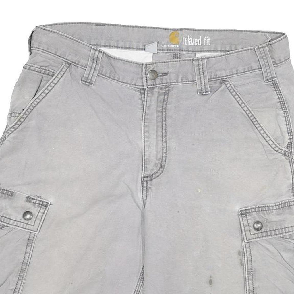 CARHARTT Mens Shorts Grey Relaxed Fit Cargo XL W32 Practical Pocketed Workwear