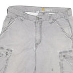 CARHARTT Mens Shorts Grey Relaxed Fit Cargo XL W32 Practical Pocketed Workwear