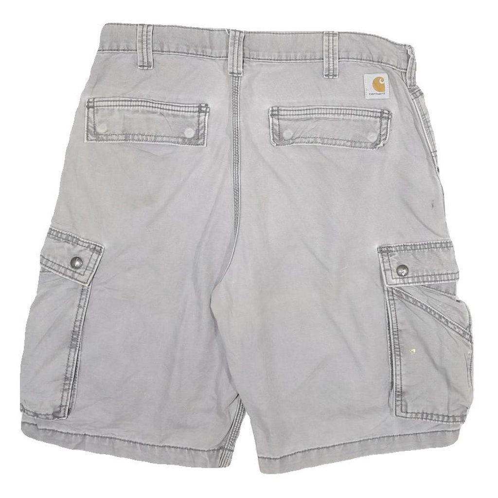 CARHARTT Mens Shorts Grey Relaxed Fit Cargo XL W32 Practical Pocketed Workwear