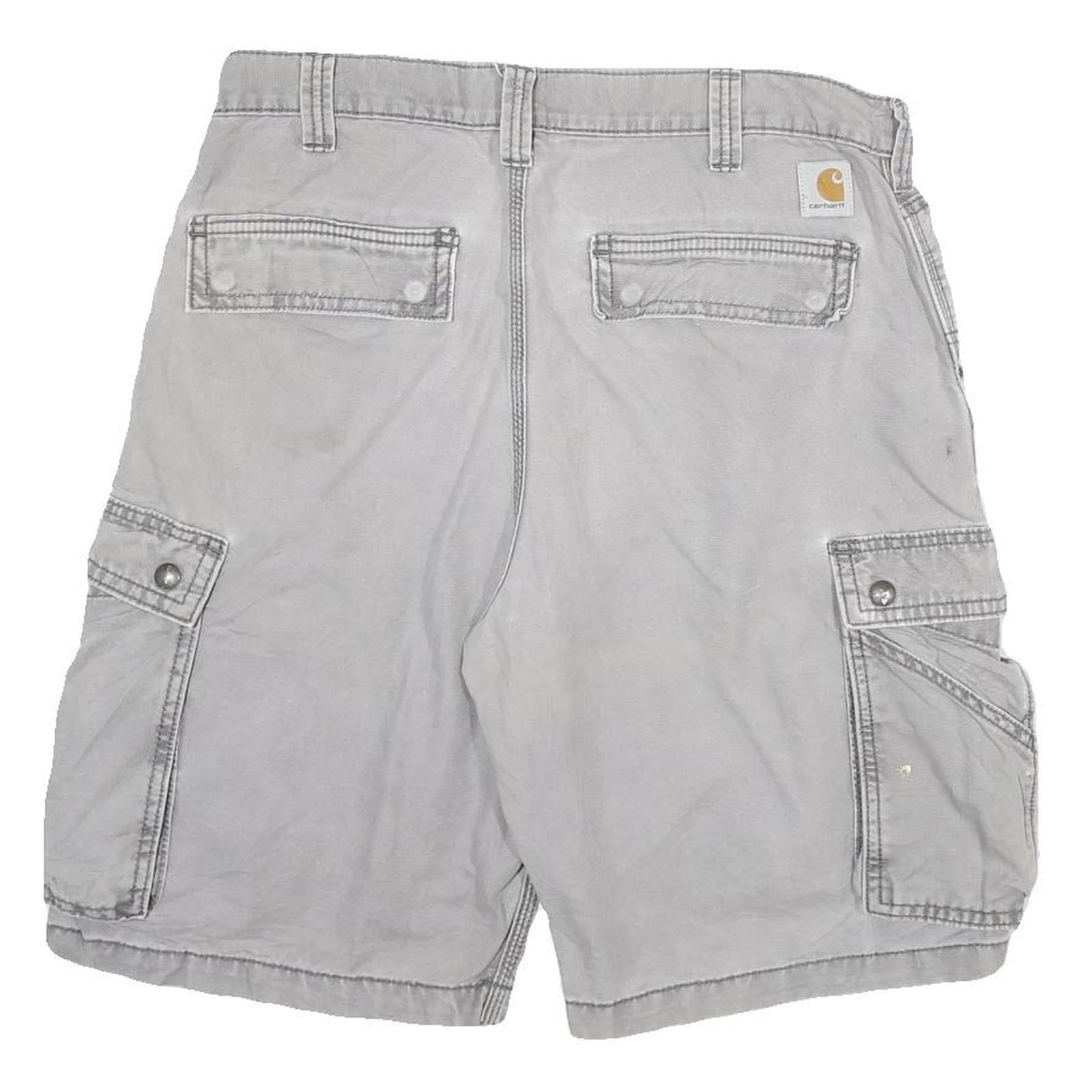 CARHARTT Mens Shorts Grey Relaxed Fit Cargo XL W32 Practical Pocketed Workwear
