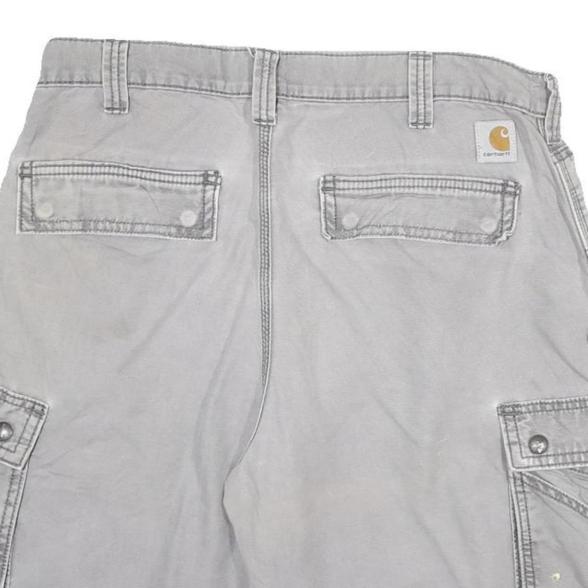 CARHARTT Mens Shorts Grey Relaxed Fit Cargo XL W32 Practical Pocketed Workwear