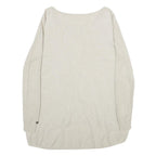 ALF Womens Cream Jumper Floral Embroidered Crew Neck Basic Knit S Stylish