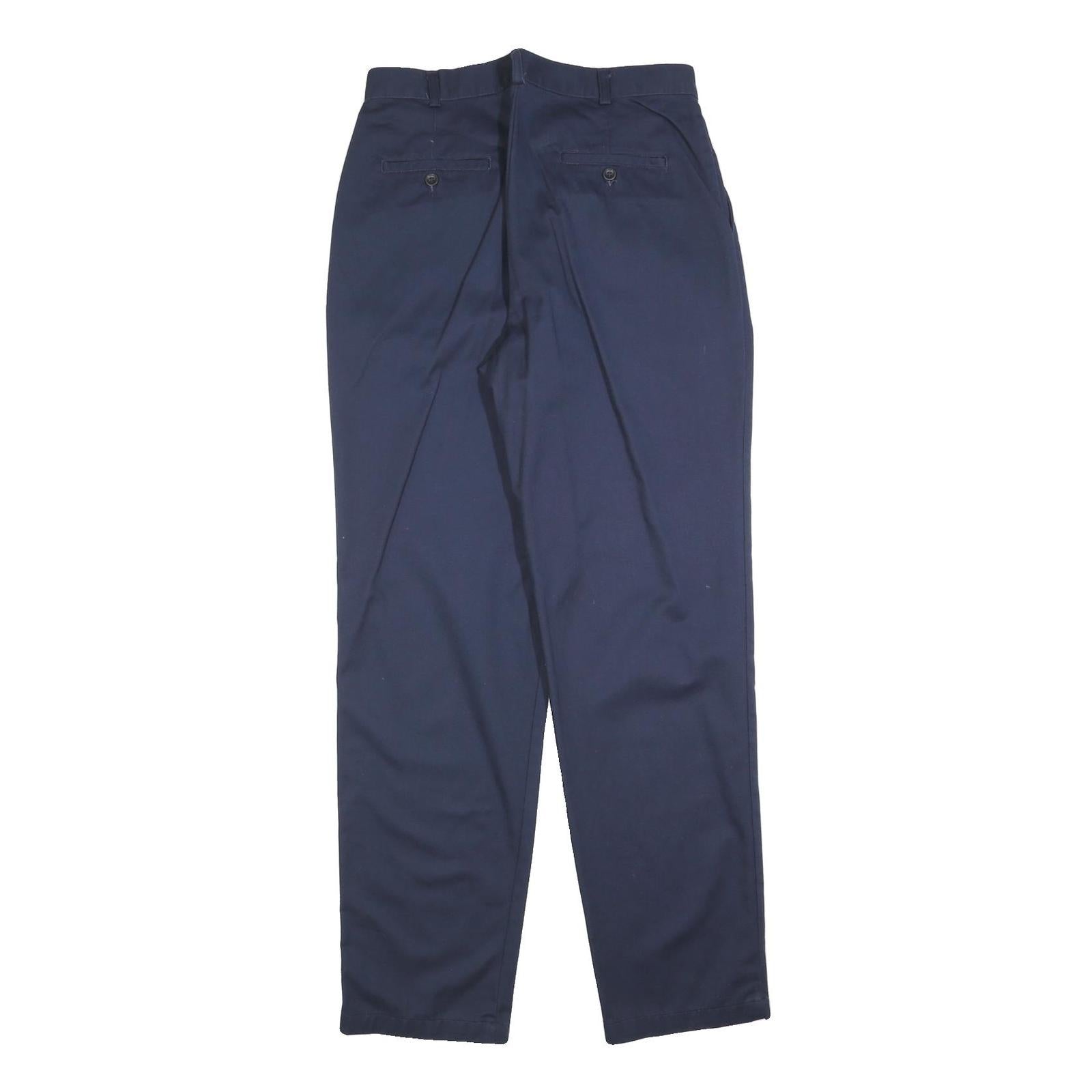 DOCKERS Womens Cotton Blend Navy Regular Straight Trousers W30 L34 Classic