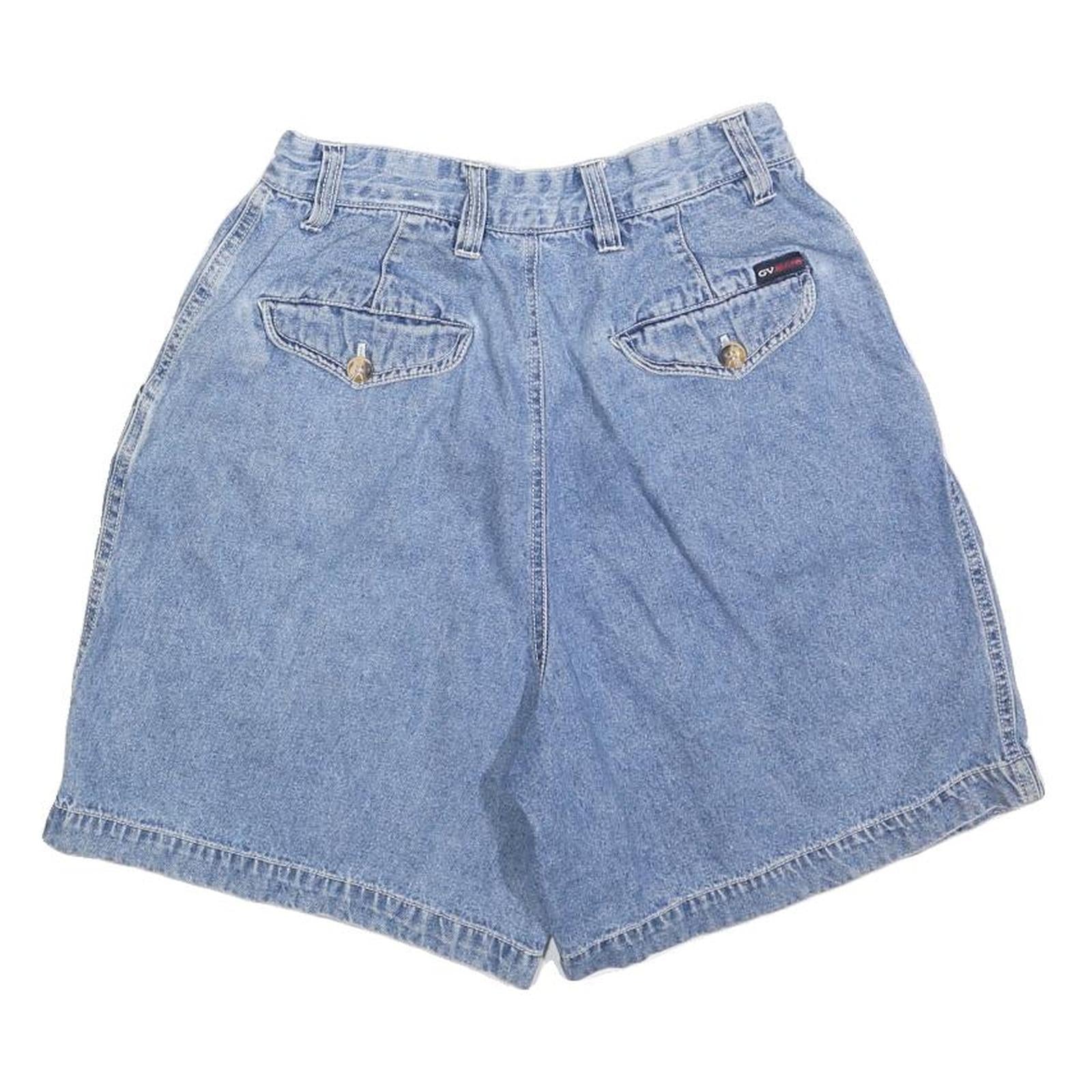 GV JEANS Womens Denim Blue Casual Shorts XS W25 High Waist Relaxed Fit