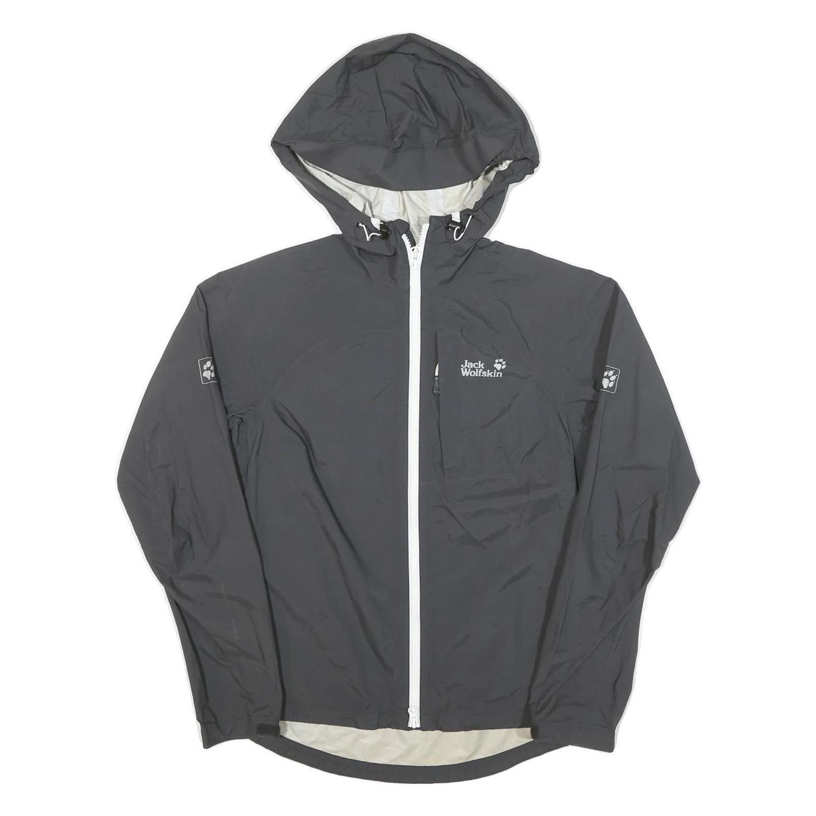JACK WOLFSKIN Womens Black Hooded Jacket S Nylon Texapore Outdoor Zip