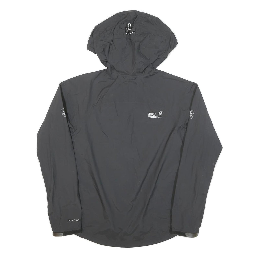 JACK WOLFSKIN Womens Black Hooded Jacket S Nylon Texapore Outdoor Zip