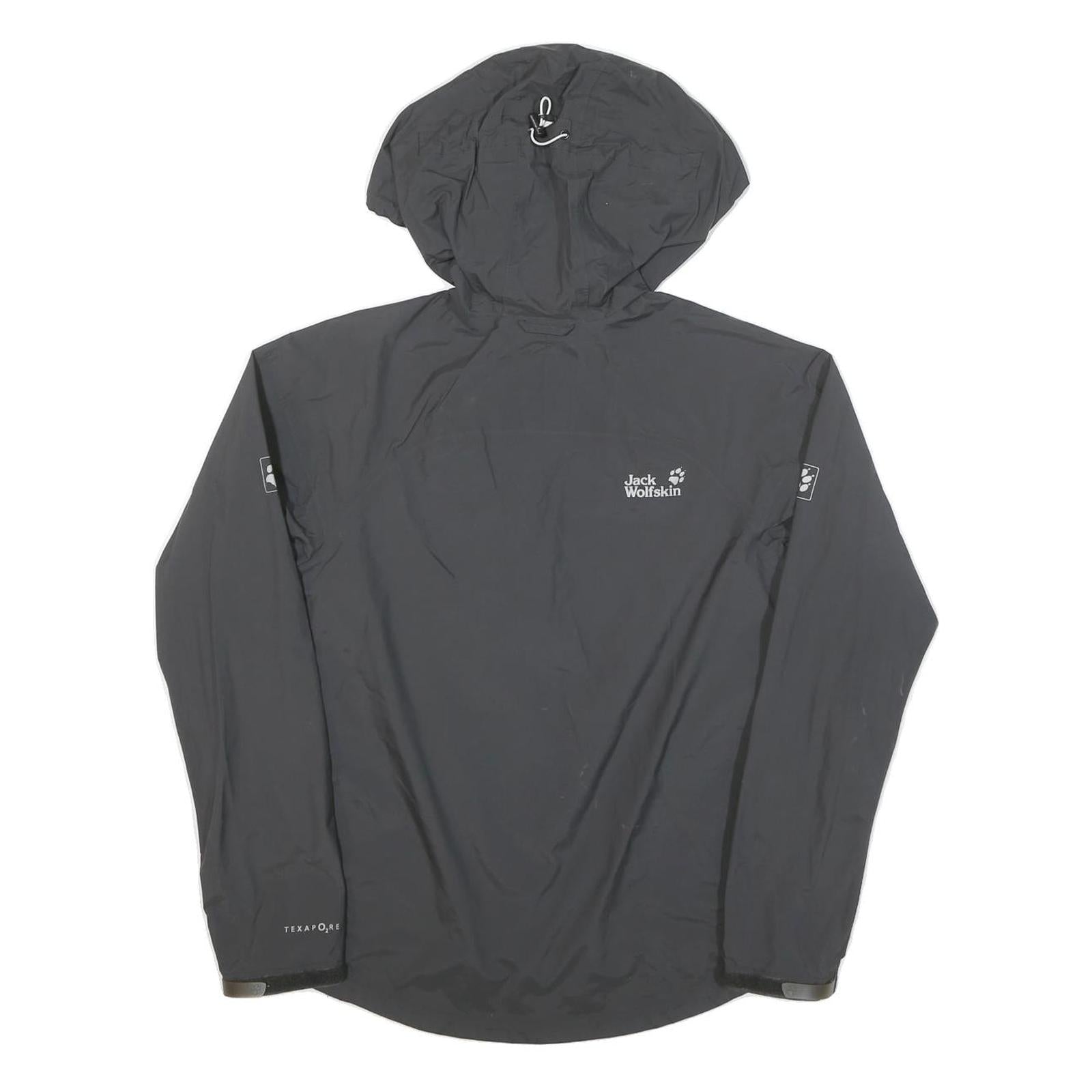 JACK WOLFSKIN Womens Black Hooded Jacket S Nylon Texapore Outdoor Zip