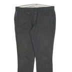 REVIEW Mens Cotton Blend Black Slim Straight Trousers W36 L32 Classic Casual Zip