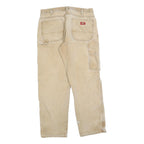 DICKIES Mens Loose Fit Beige Cotton Blend Jeans W34 L30 Workwear Zip Closure