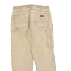 DICKIES Mens Loose Fit Beige Cotton Blend Jeans W34 L30 Workwear Zip Closure