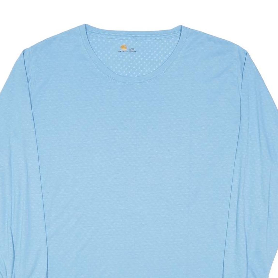 CARHARTT Mens Light Blue Long Sleeve Crew Neck Cotton Blend T-Shirt L