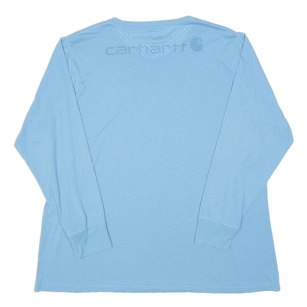 CARHARTT Mens Light Blue Long Sleeve Crew Neck Cotton Blend T-Shirt L