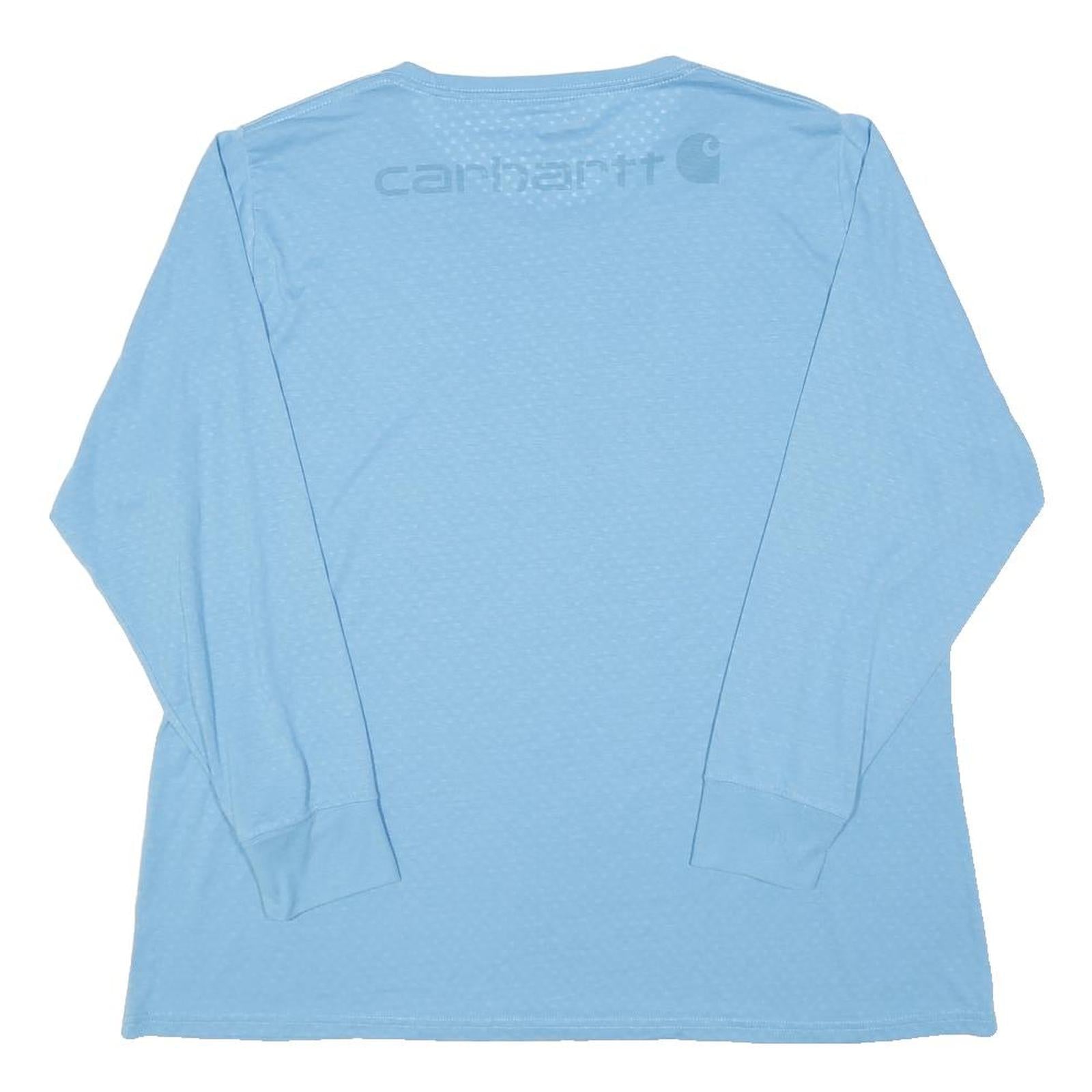 CARHARTT Mens Light Blue Long Sleeve Crew Neck Cotton Blend T-Shirt L