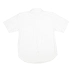 TOMMY HILFIGER Mens White Blue Collar Short Sleeve Shirt M Classic Cotton Casual