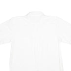 TOMMY HILFIGER Mens White Blue Collar Short Sleeve Shirt M Classic Cotton Casual