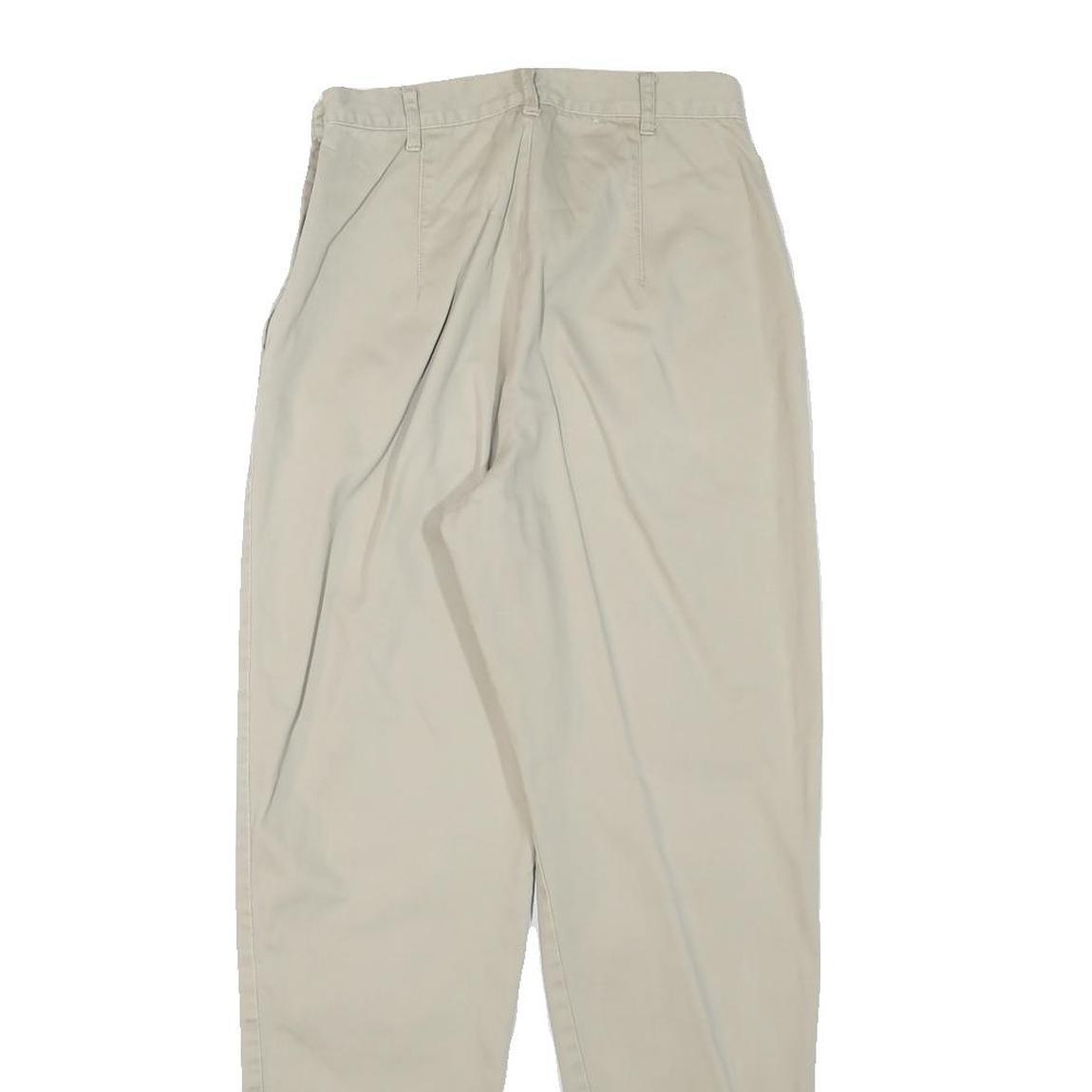 LOGG Womens Slim Beige Cotton Blend Trousers W24 L28 Zip Casual Stylish