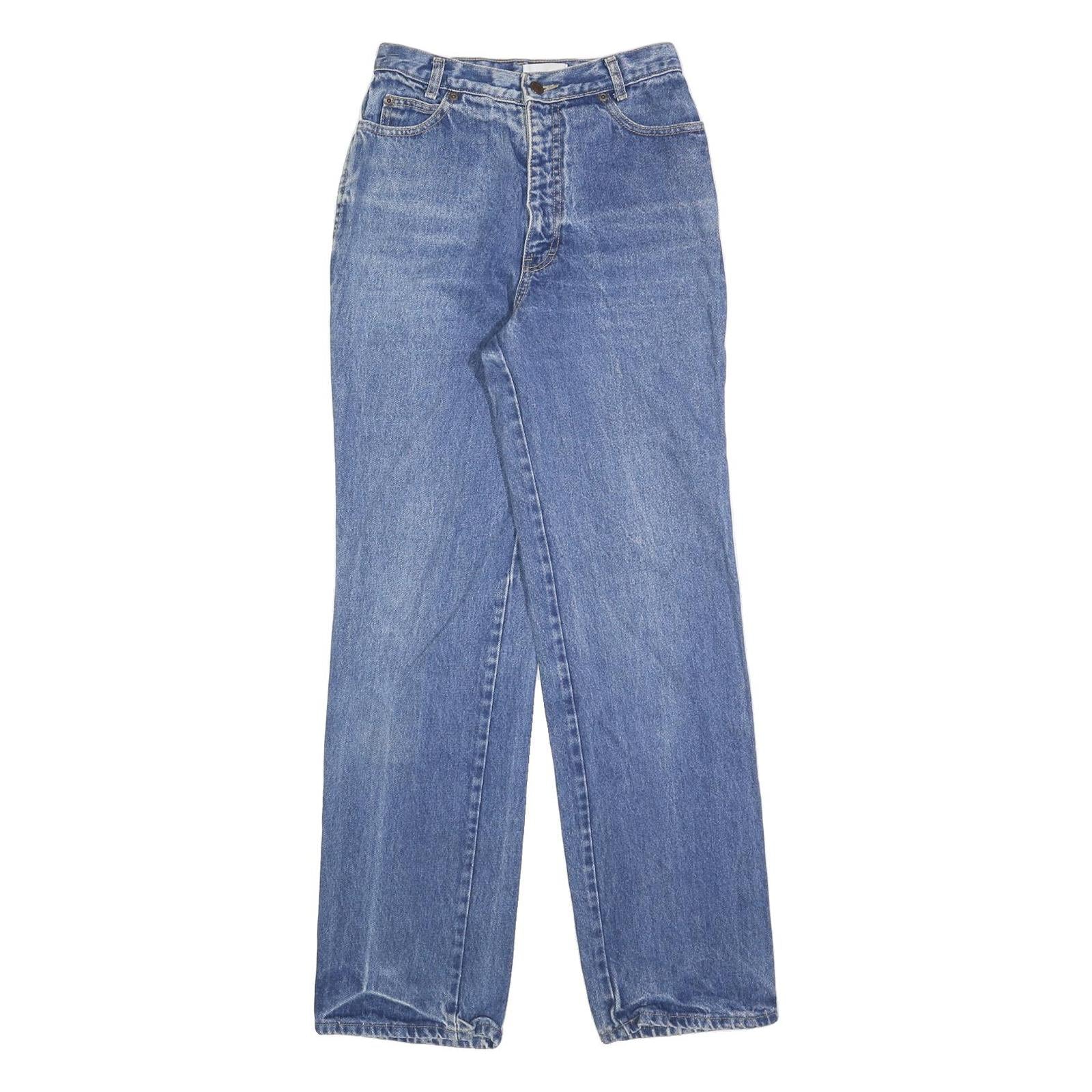 CALVIN KLEIN Womens Blue Regular Straight Denim Medium W26 L32 Zip Jeans