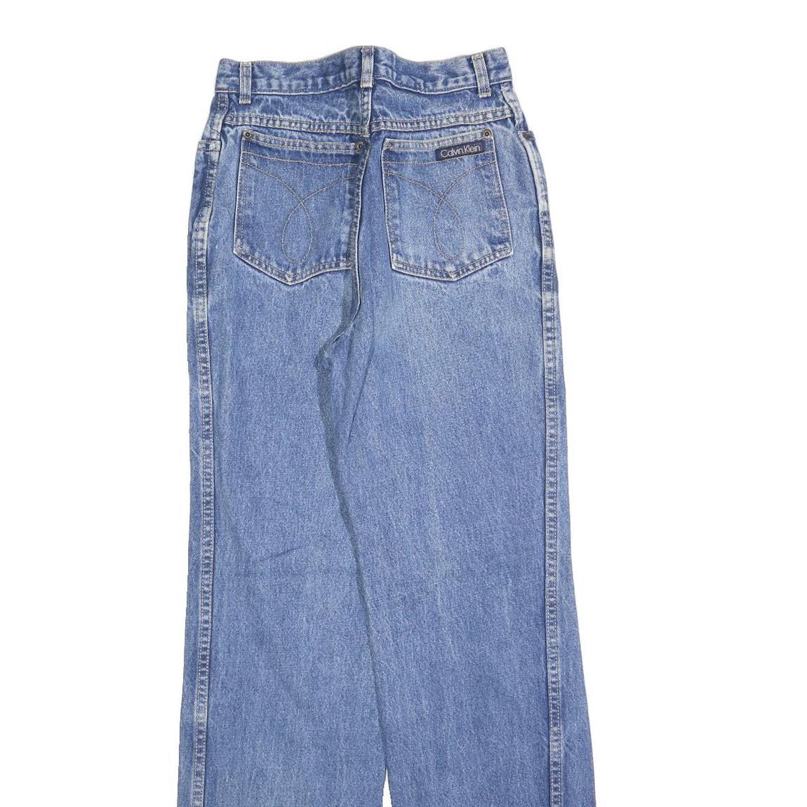 CALVIN KLEIN Womens Blue Regular Straight Denim Medium W26 L32 Zip Jeans