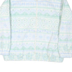 ALFRED DUNNER Womens White & Light Green Fleece Jacket M Polyester Zip Casual