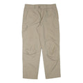 BAILOS Mens Cotton Blend Beige Relaxed Straight Trousers W35 L31 Cargo Pockets