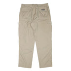 BAILOS Mens Cotton Blend Beige Relaxed Straight Trousers W35 L31 Cargo Pockets