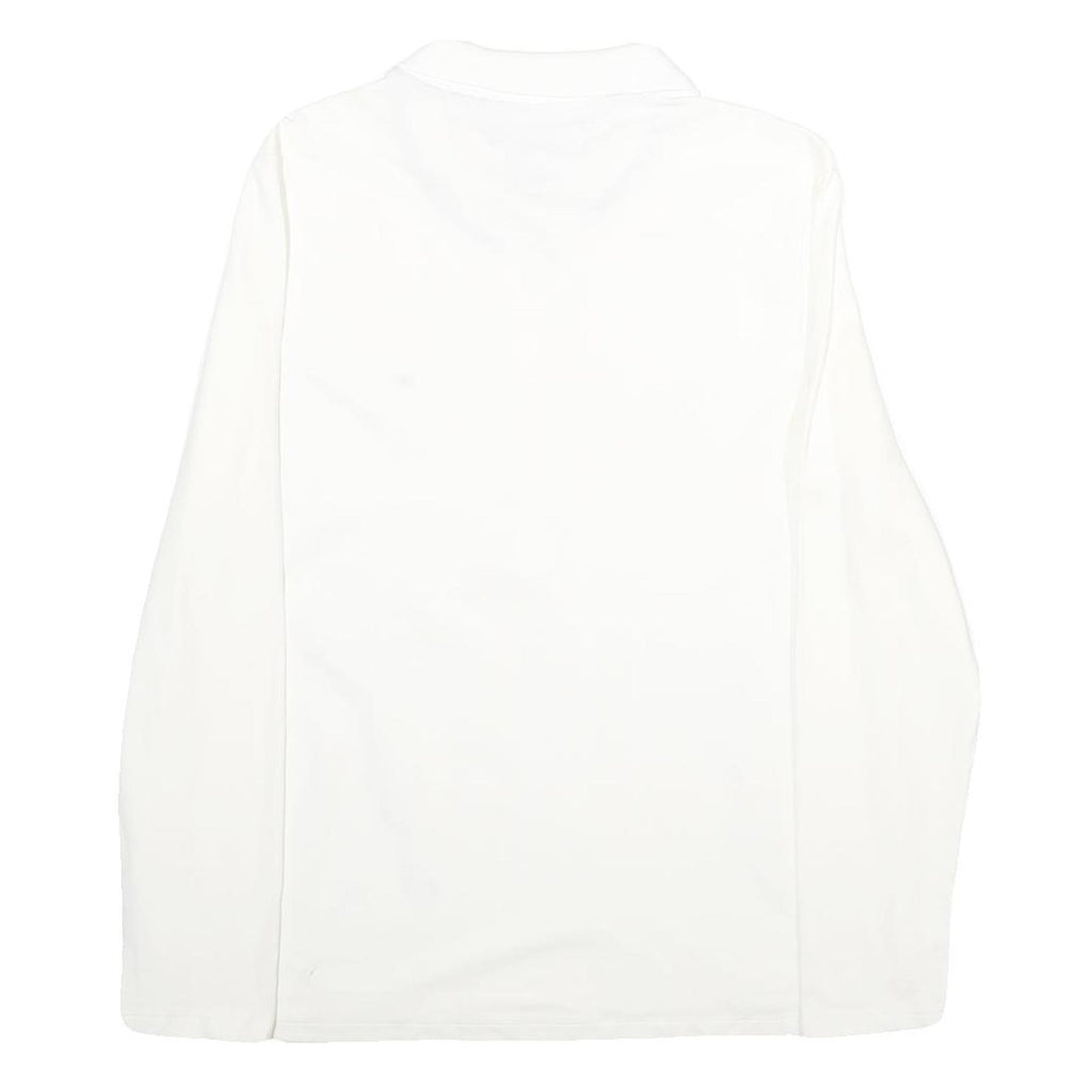 TOMMY HILFIGER Womens White Long Sleeve Plain L Cotton Blend Polo Shirt