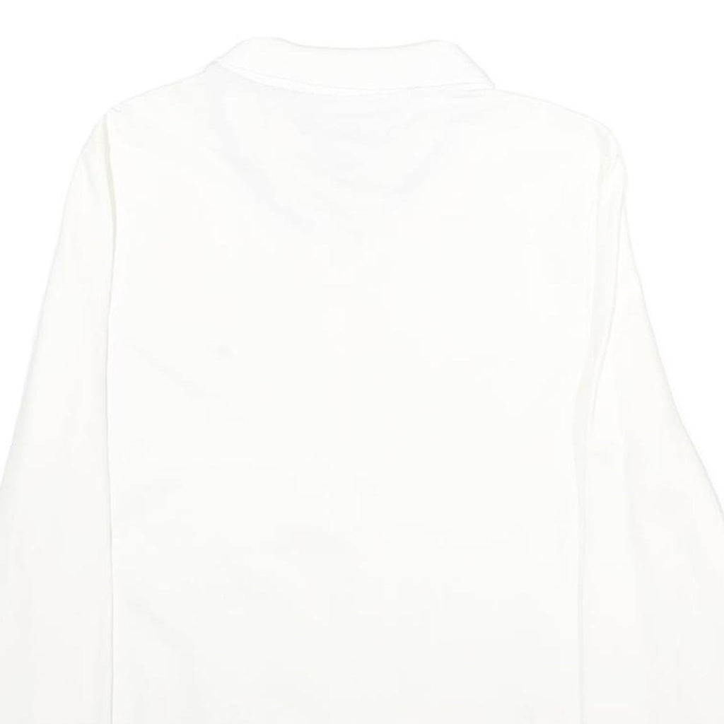 TOMMY HILFIGER Womens White Long Sleeve Plain L Cotton Blend Polo Shirt