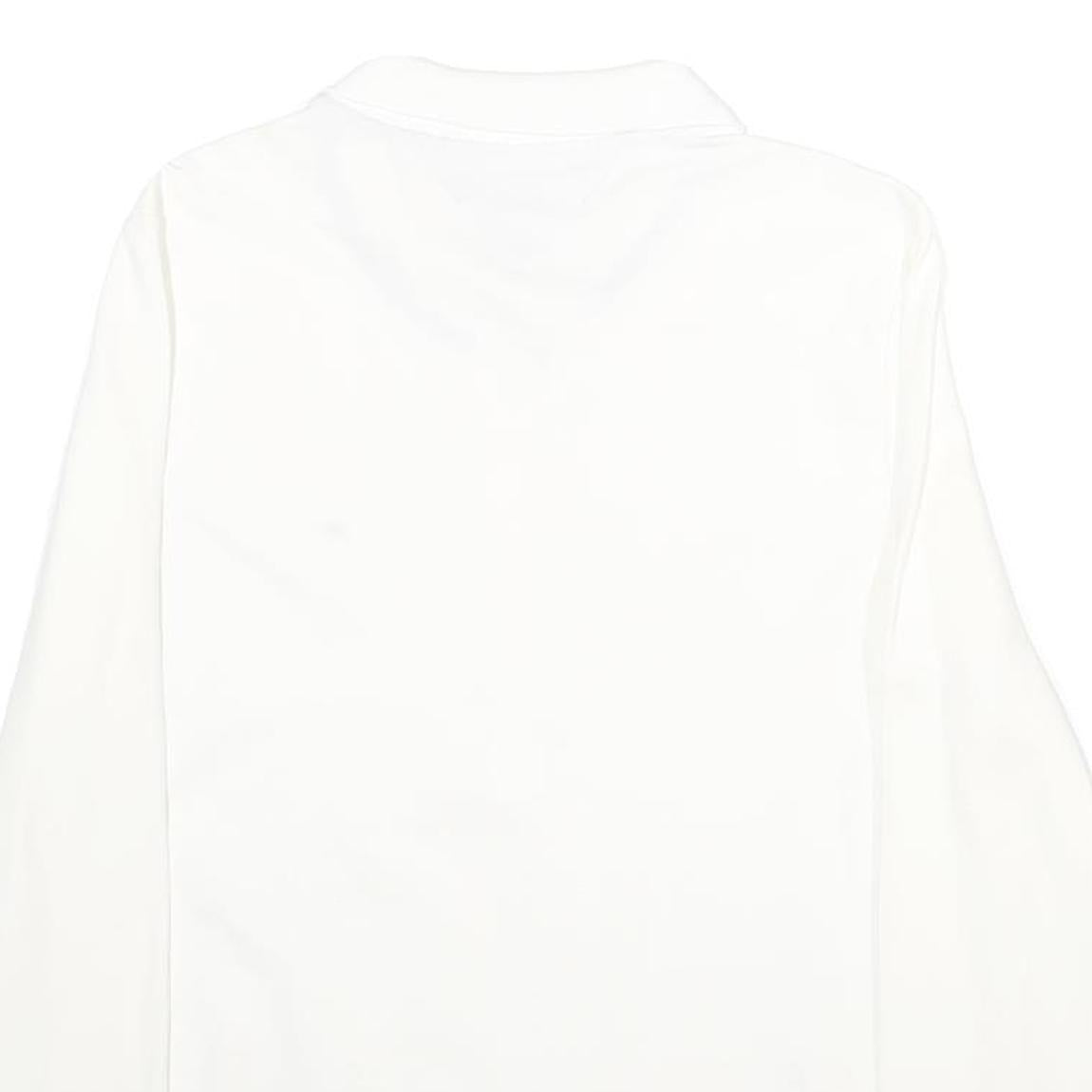 TOMMY HILFIGER Womens White Long Sleeve Plain L Cotton Blend Polo Shirt