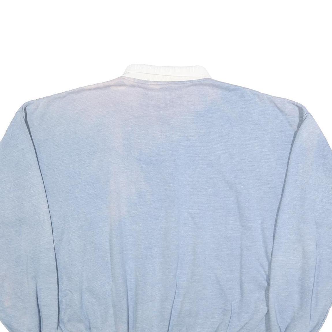 VICTORY TEAM Mens Blue & White Polo Collar XL Cotton Blend Sweatshirt Graphic