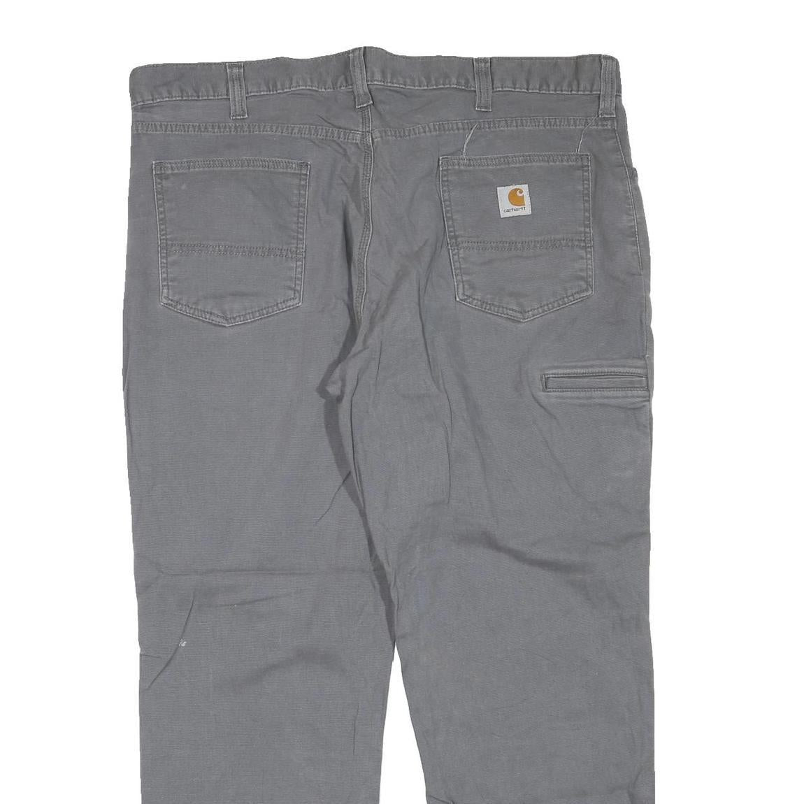 CARHARTT Mens Cotton Blend Grey Regular Fit Straight Leg Trousers W40 L30