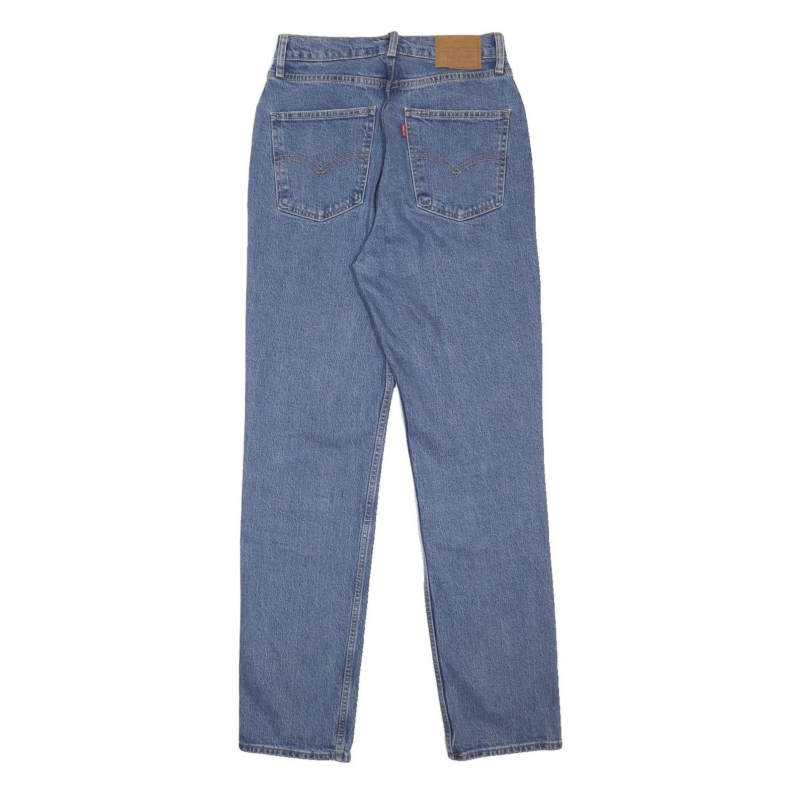 LEVI'S 70S HIGH BIG E Womens Jeans Blue Regular Straight Denim Medium W28 L31