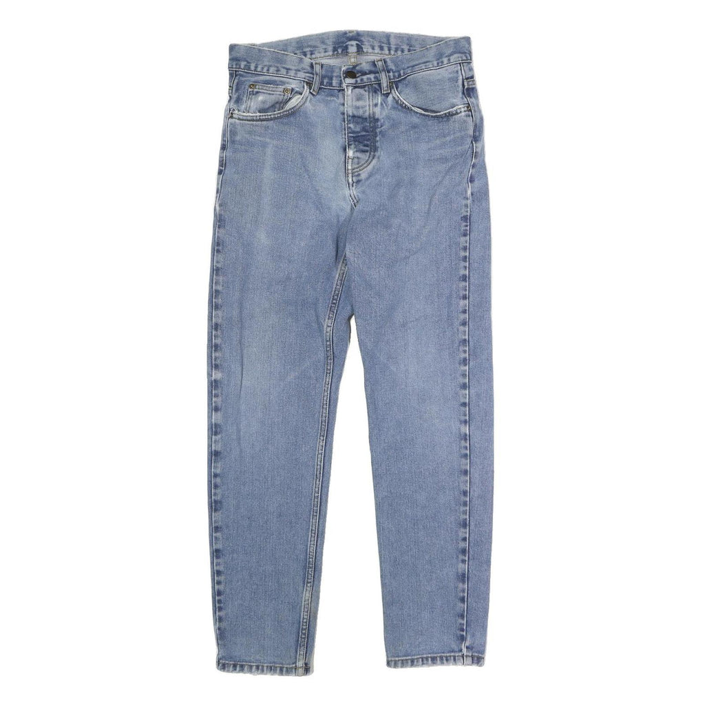 CARHARTT Mens Jeans Blue Regular Straight Denim Stone Wash W32 L29 Workwear