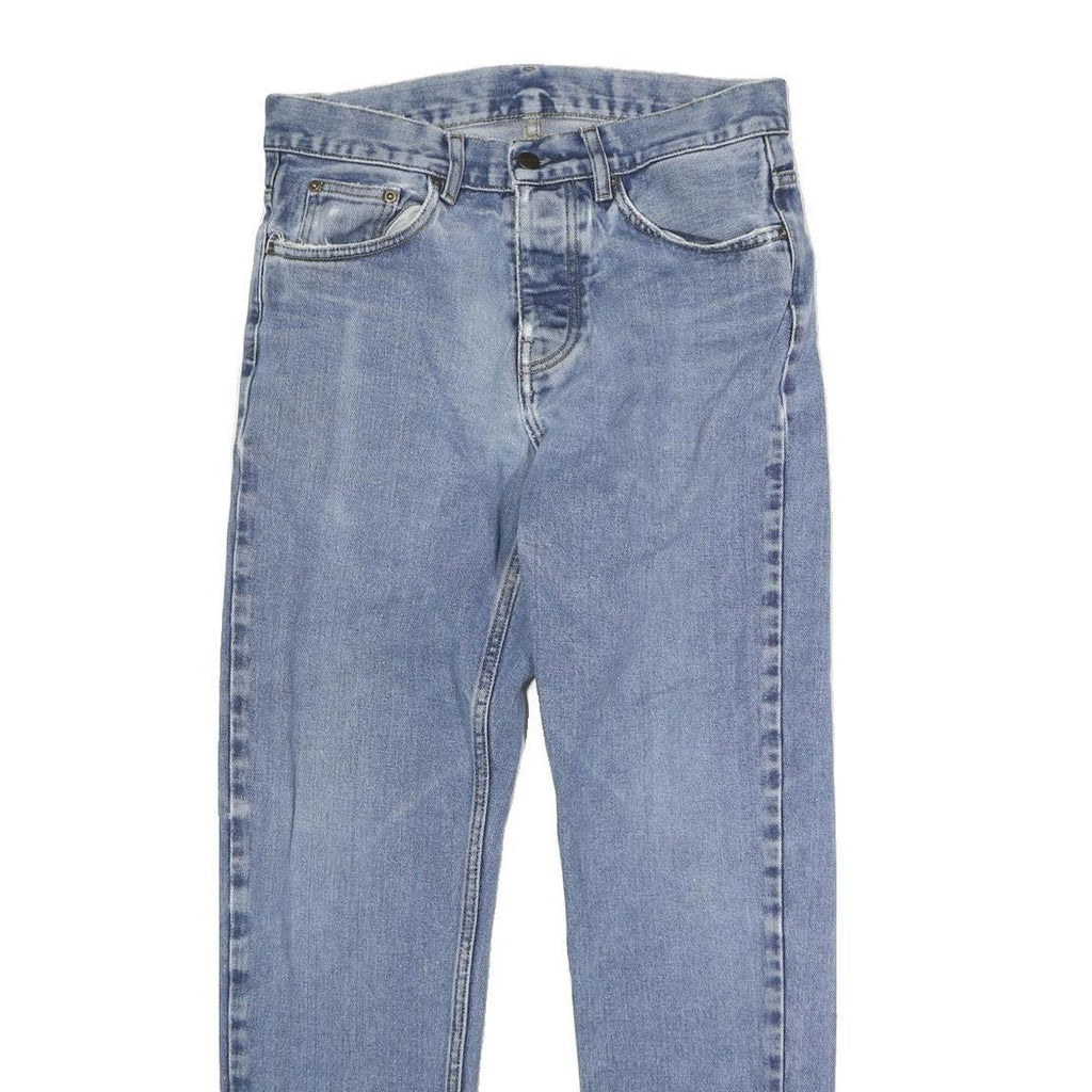 CARHARTT Mens Jeans Blue Regular Straight Denim Stone Wash W32 L29 Workwear