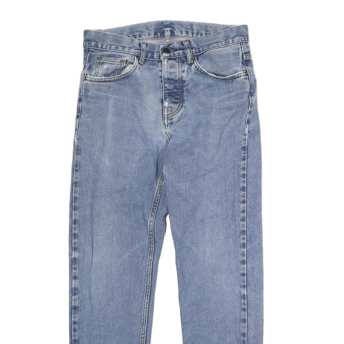 CARHARTT Mens Jeans Blue Regular Straight Denim Stone Wash W32 L29 Workwear