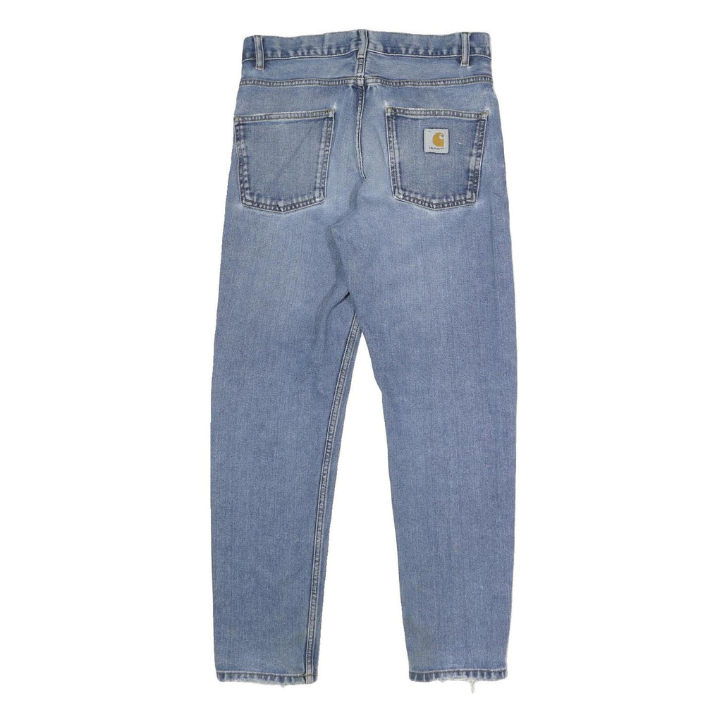 CARHARTT Mens Jeans Blue Regular Straight Denim Stone Wash W32 L29 Workwear