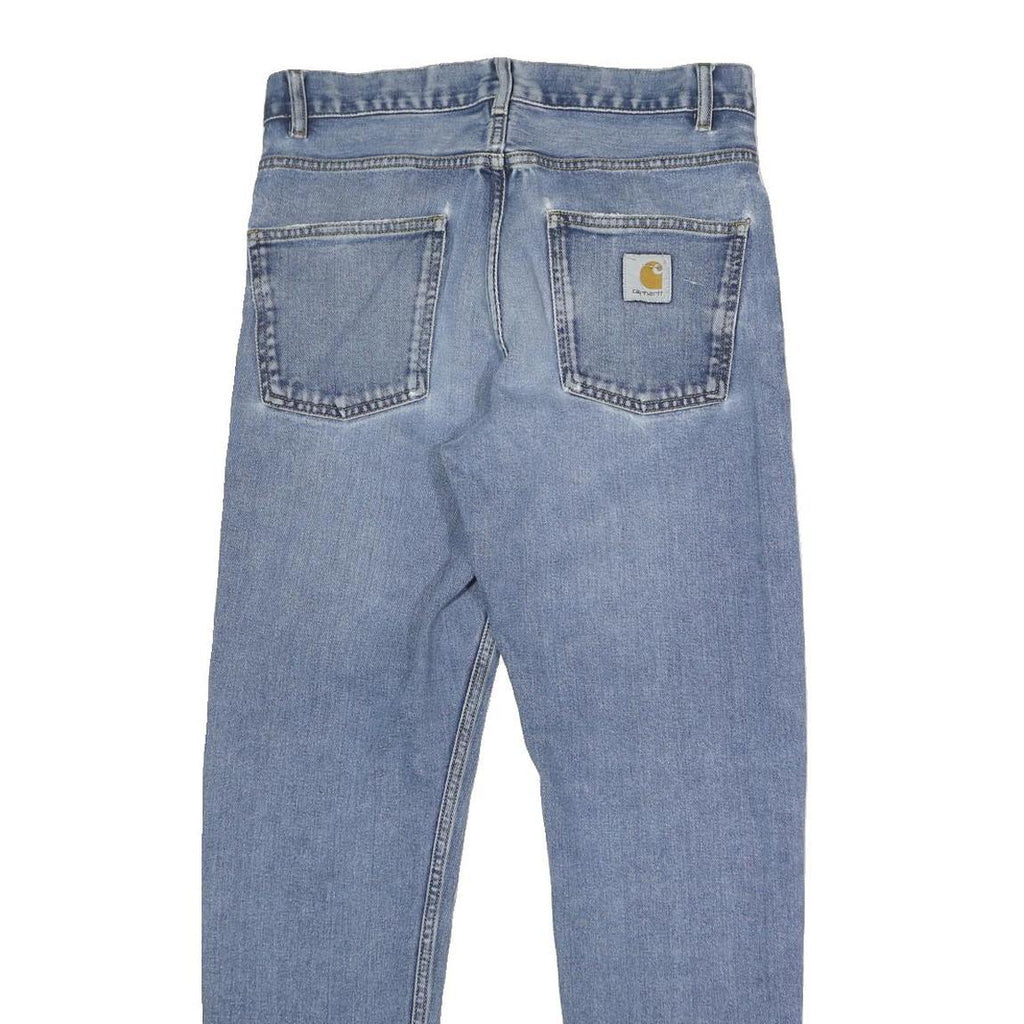 CARHARTT Mens Jeans Blue Regular Straight Denim Stone Wash W32 L29 Workwear